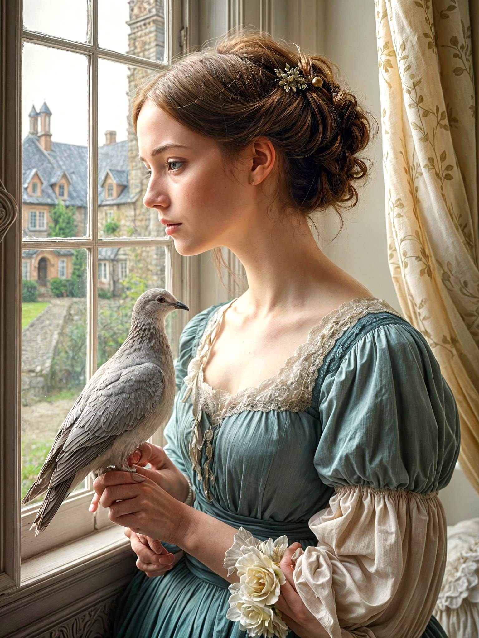 Dreamy 19th Century Watercolour Portrait with a Young Woman ...