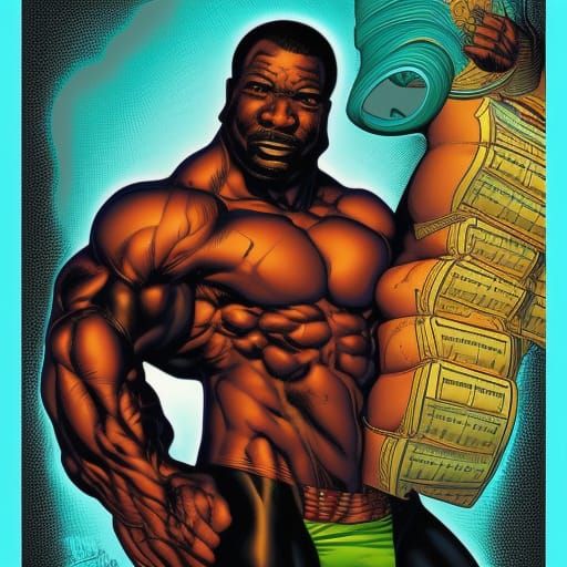 Comic Book Art: Man with Exaggerated Proportions