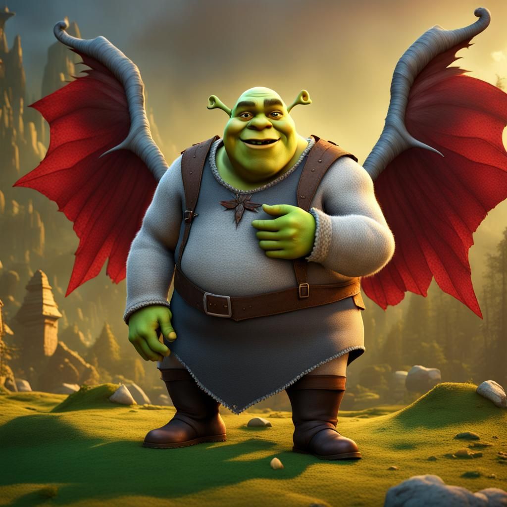 Shrek as Overweight Girl with Laser Eyes