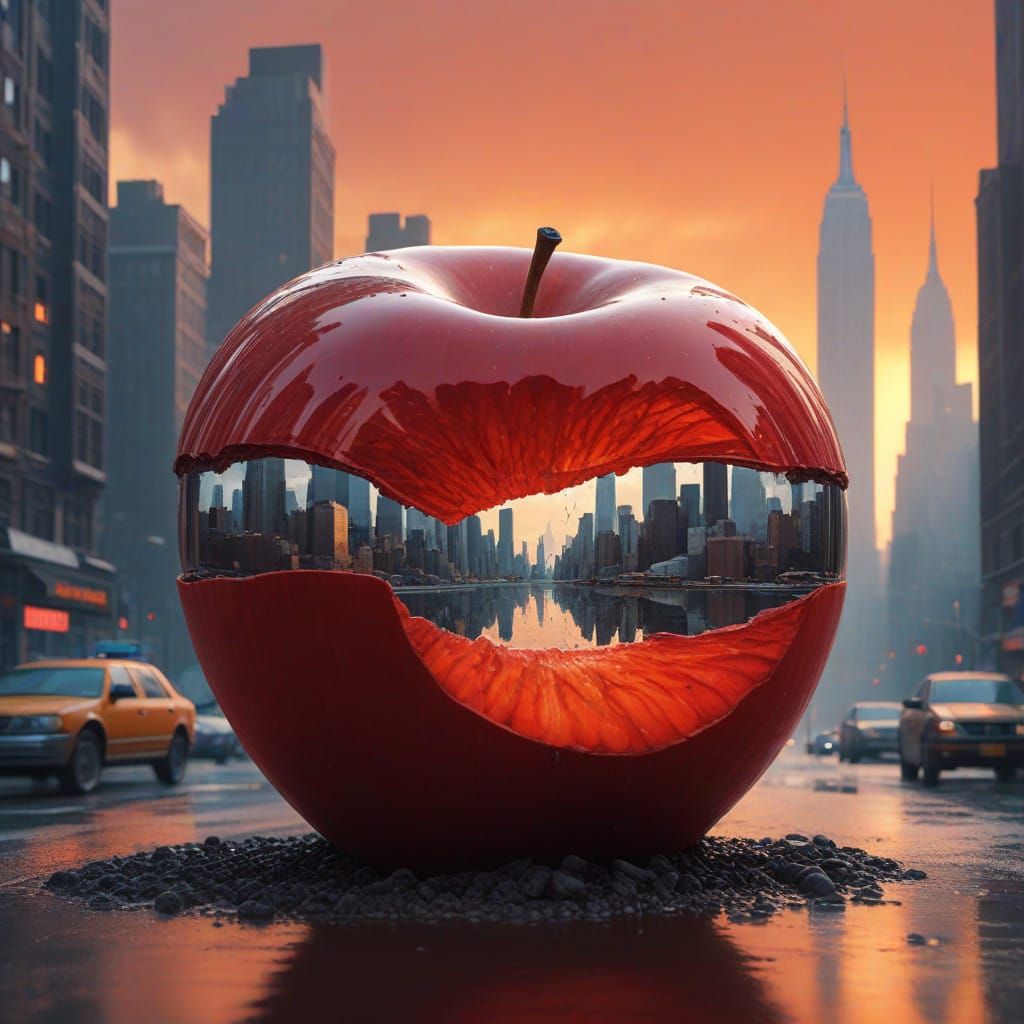 Baroque New York Cityscape Fades into Fantasy Portal Within....