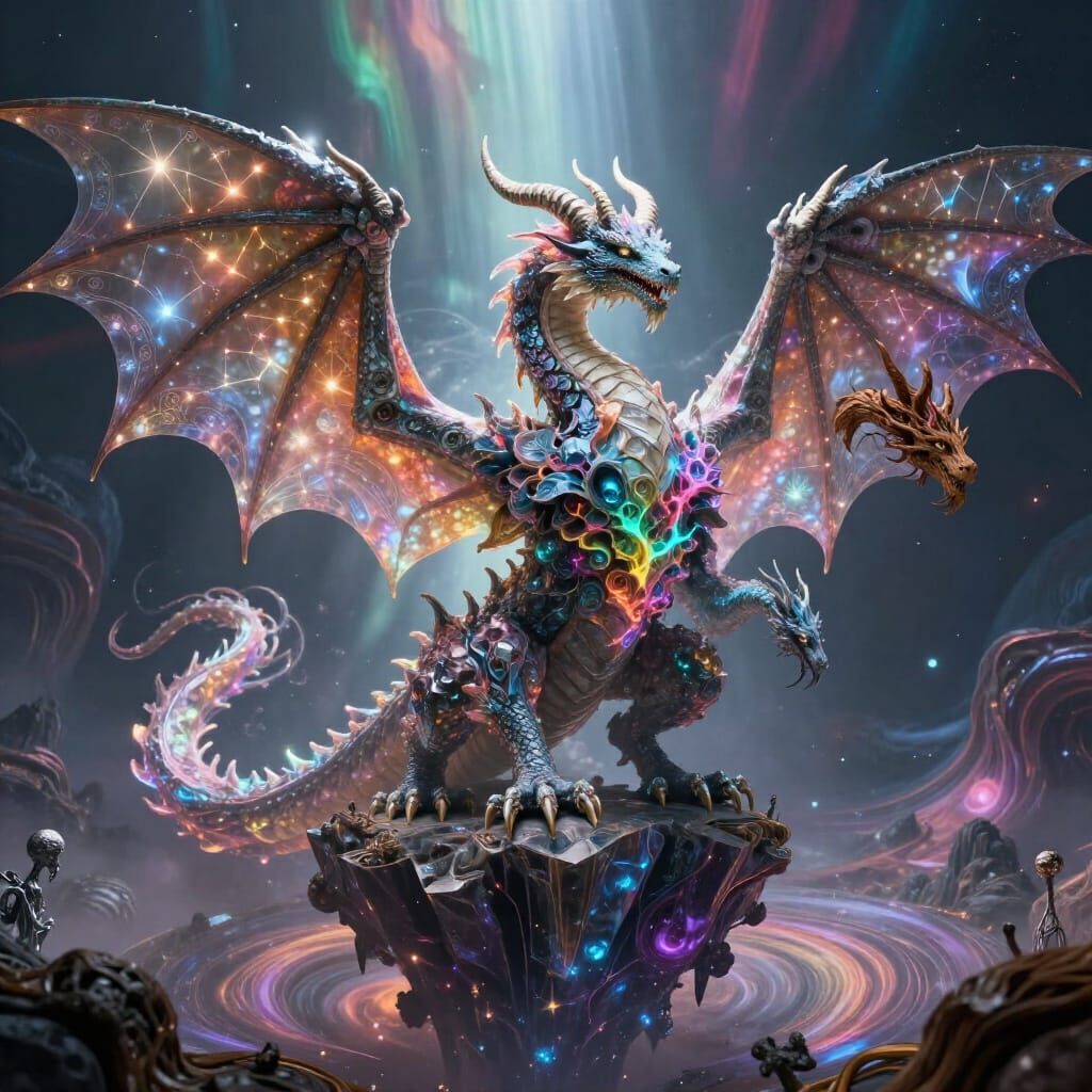 Primordial Crystal Dragon Emerges from Dimensional Rift