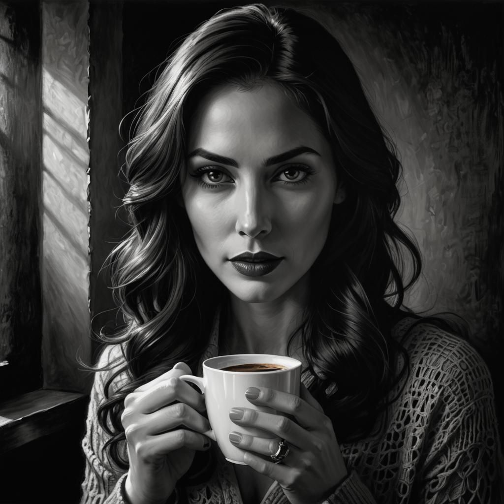 Monochromatic Portrait: Beautiful Woman with Hidden Depths