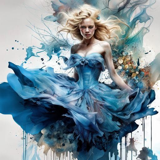 Disney Cinderella with Dramatic Lighting in Oil Painting