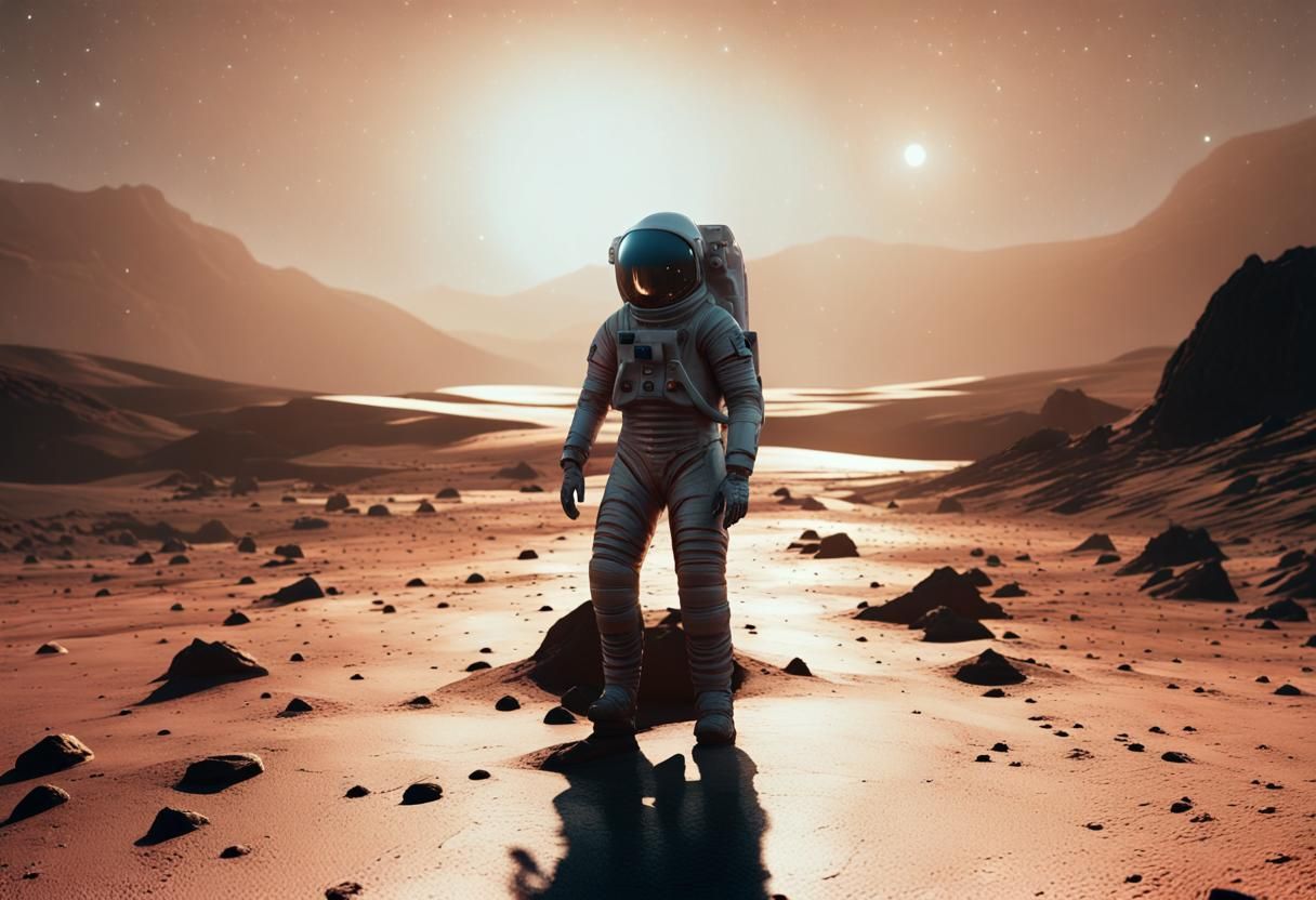 Astronaut on Alien Planet in Photorealistic Style