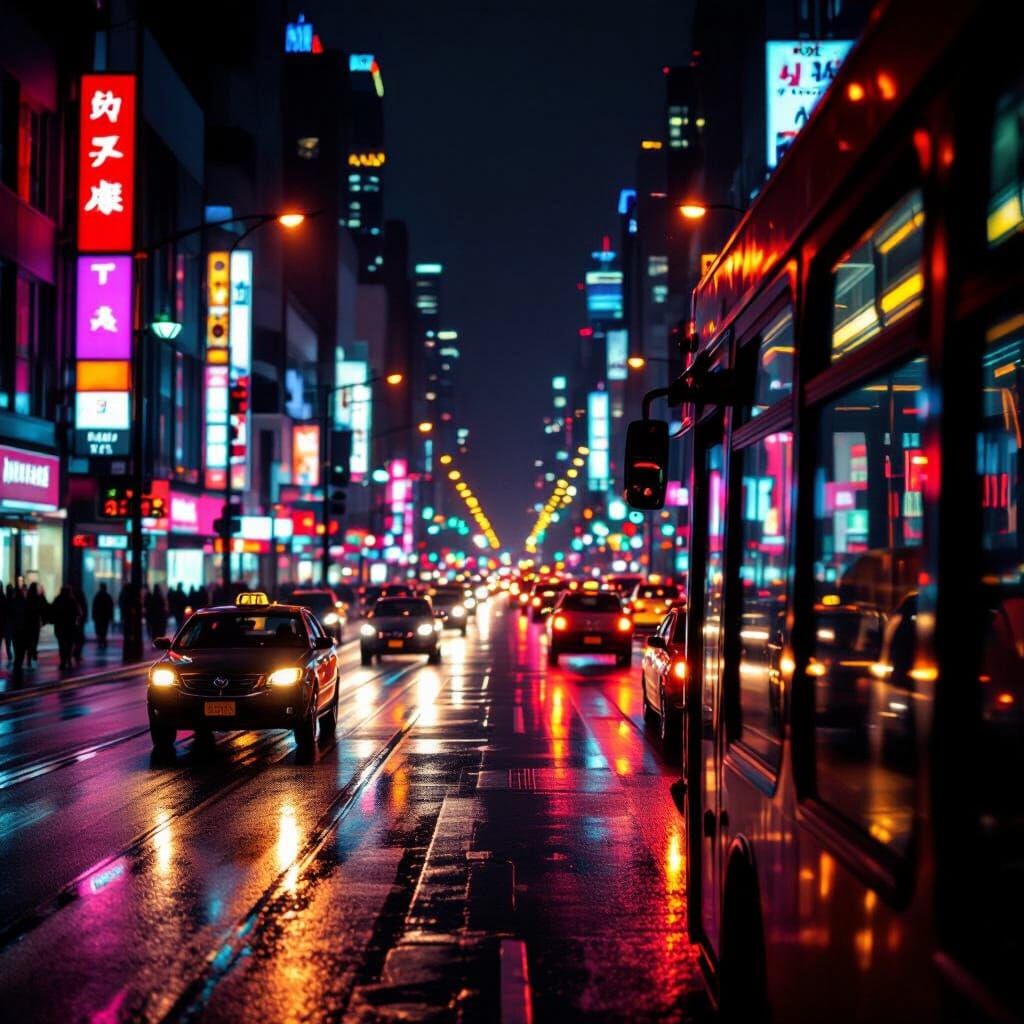 Bus Captain's View of Chaotic City Traffic Junction