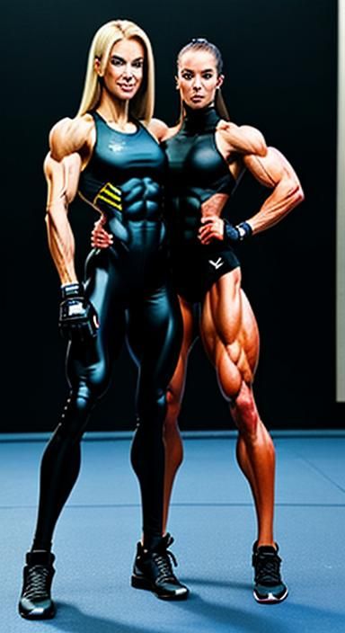 Skinny Female Bodybuilder with Exaggerated Muscles