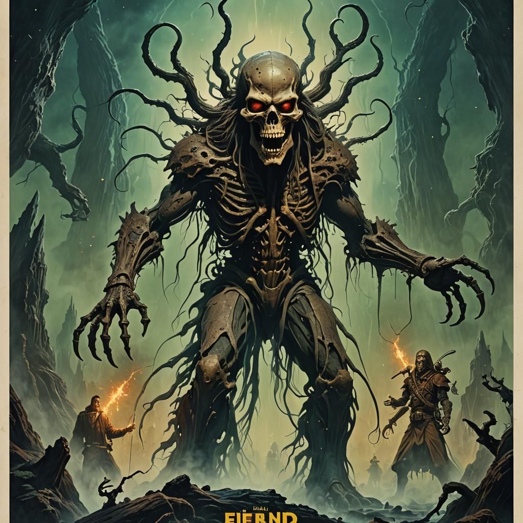 Fiend from the Mist: Retro Sci-Fi Movie Poster