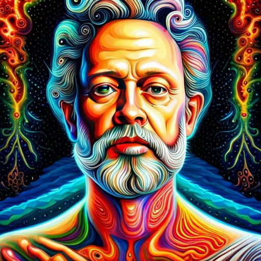 Psychedelic Portrait in Visionary Art Style