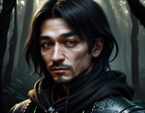Mystical Forest Rogue in Detailed Digital Art