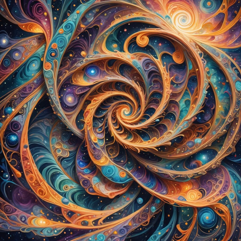 Cosmic Astral Fabric Spiraling into Infinity