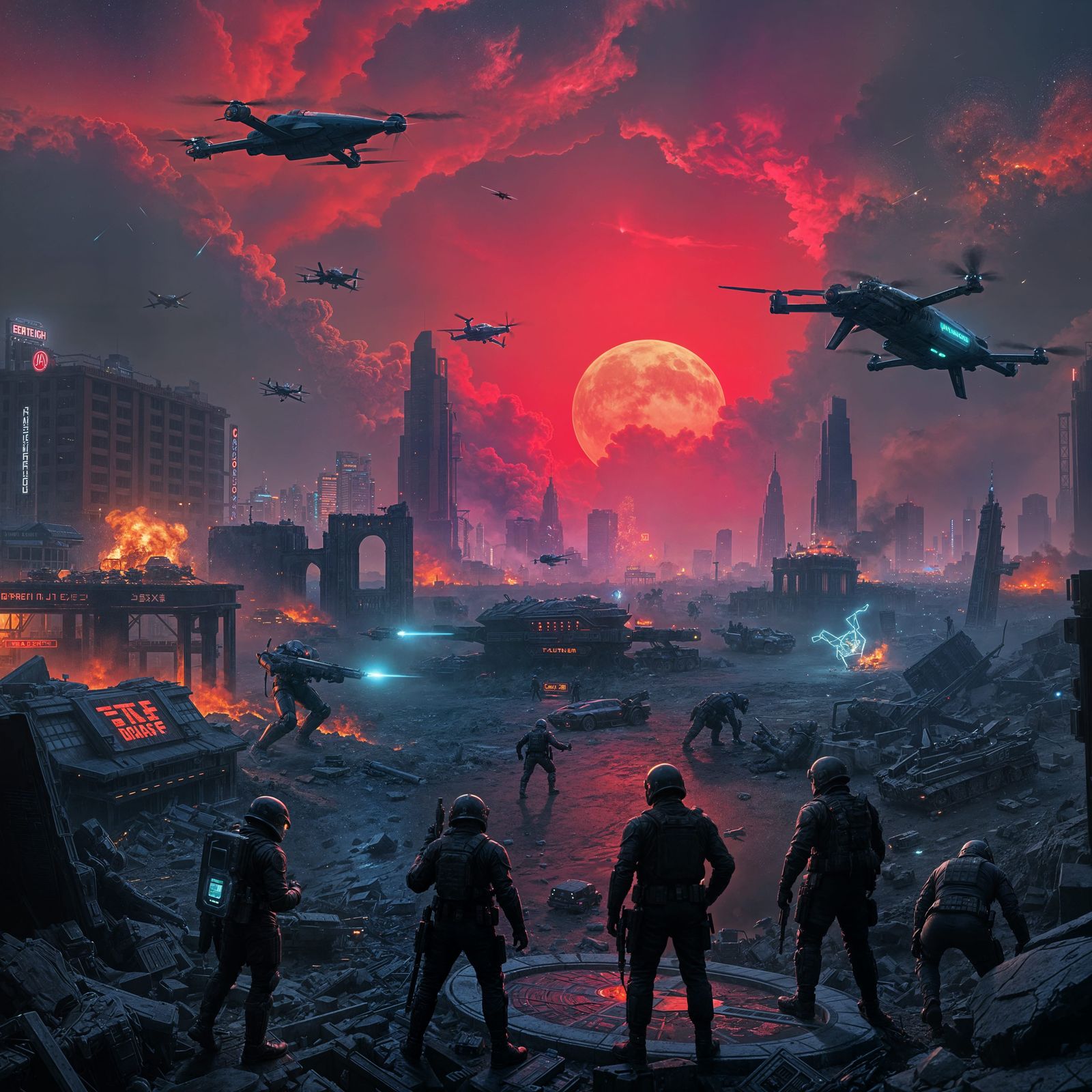Apocalyptic Landscape of a Futuristic World War V