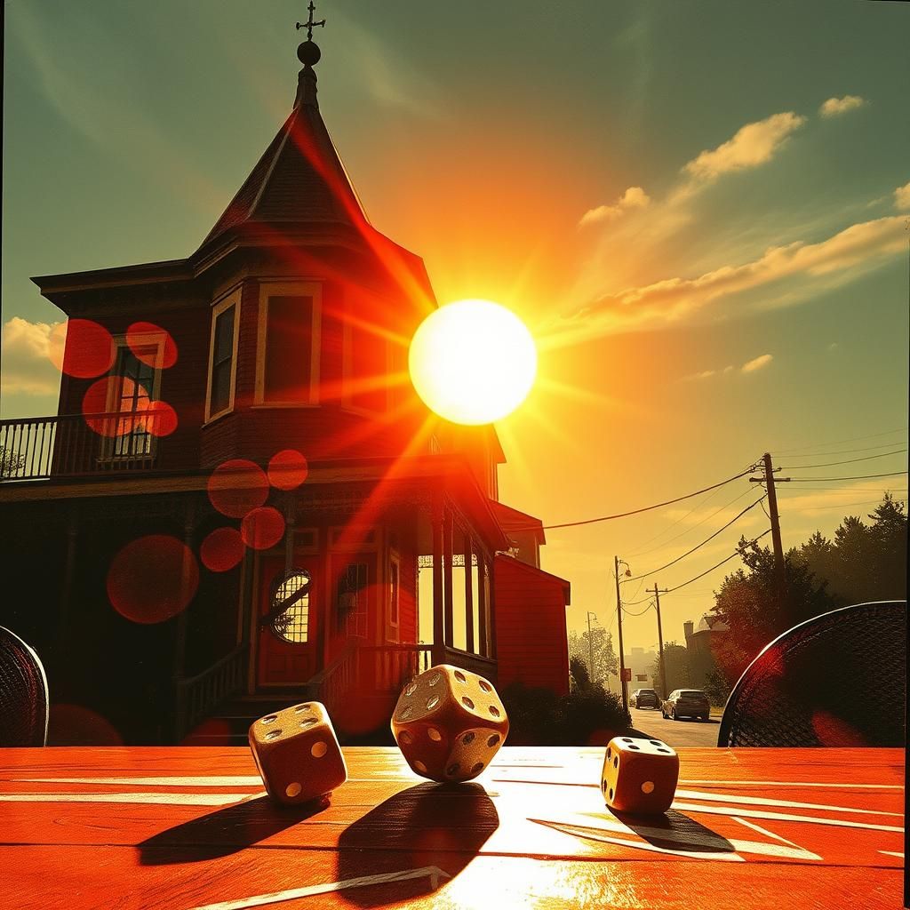 Dice Falling in The House as Impressionist Painting