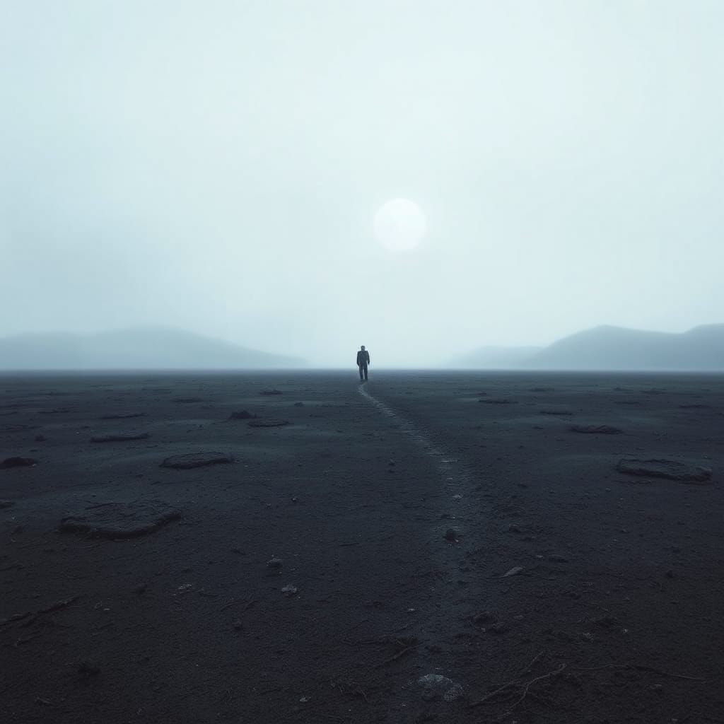 Desolate Landscape Inspired by Abstract Expressionism