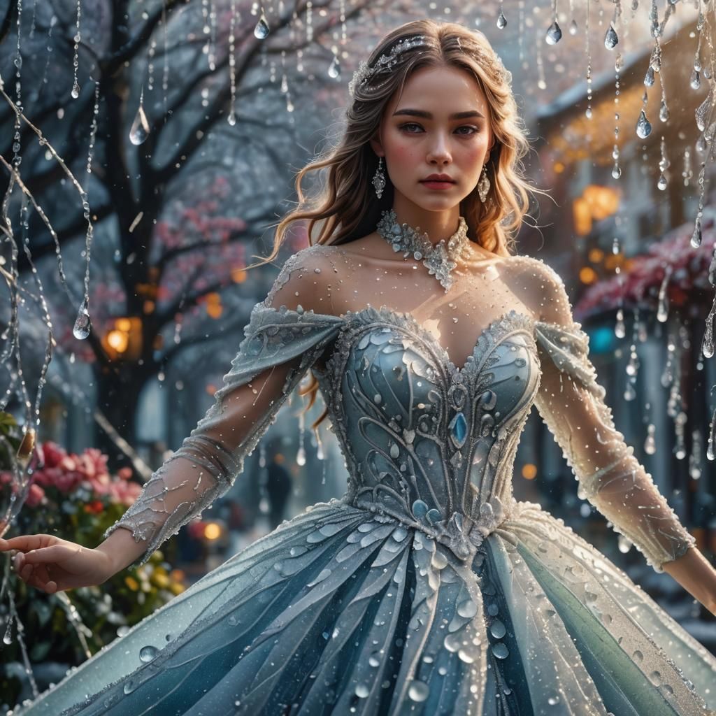 Ethereal Gown in Dewdrop Splendor