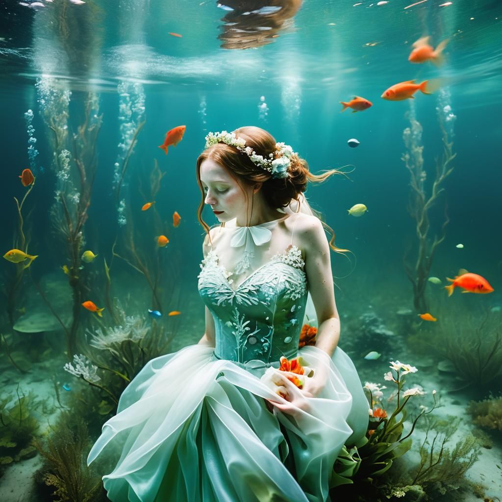 Underwater Fairytale Wedding in Blurred Realism