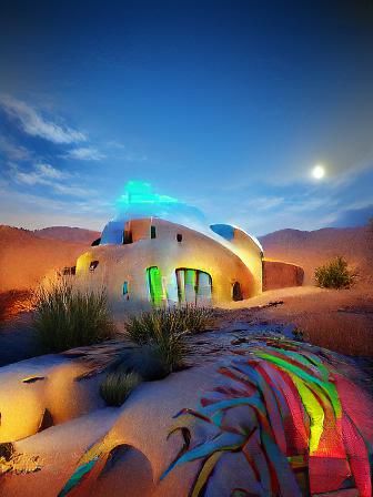 Glowing Organic Desert Building: CryEngine Concept Art