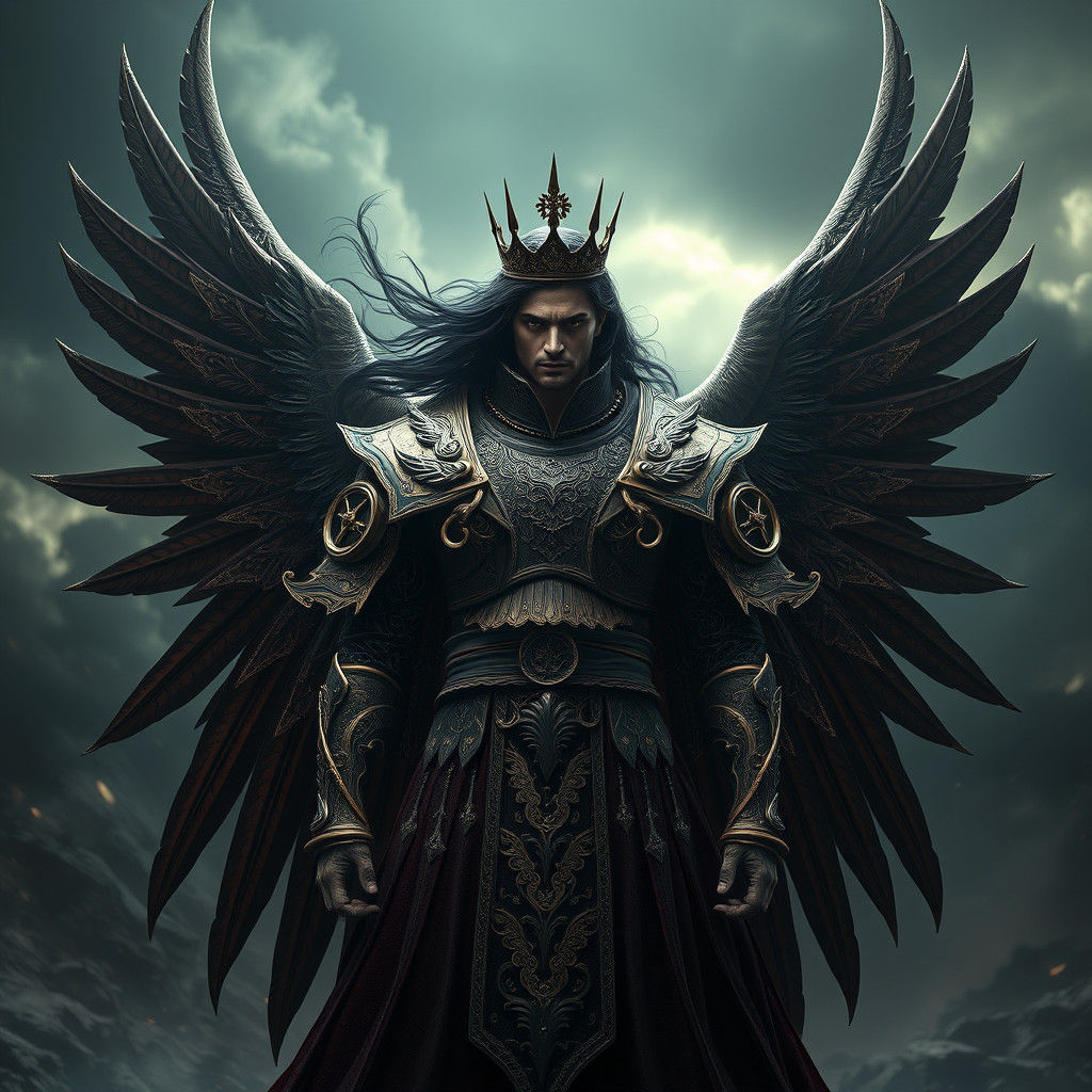 Sraosha: Iranian Messenger God in Dark Fantasy Art