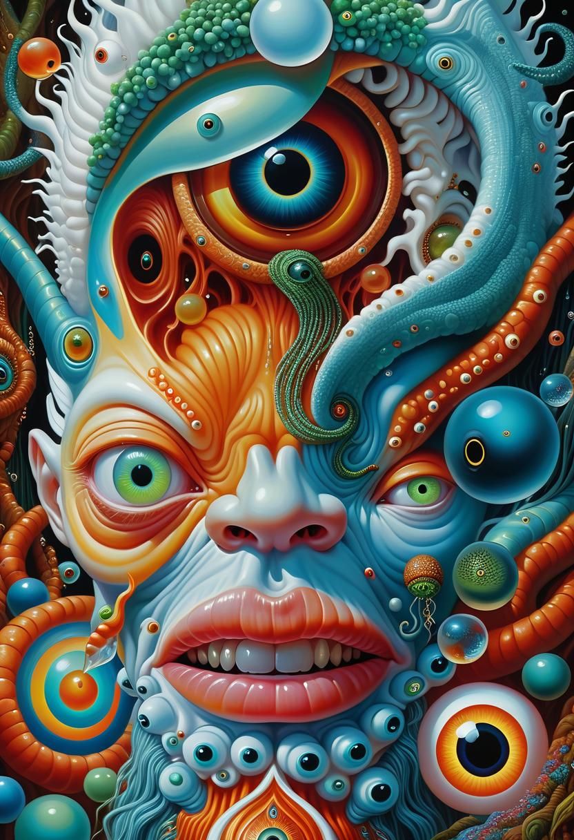 Surreal Ayahuasca Dreamland: Digital Oil Painting