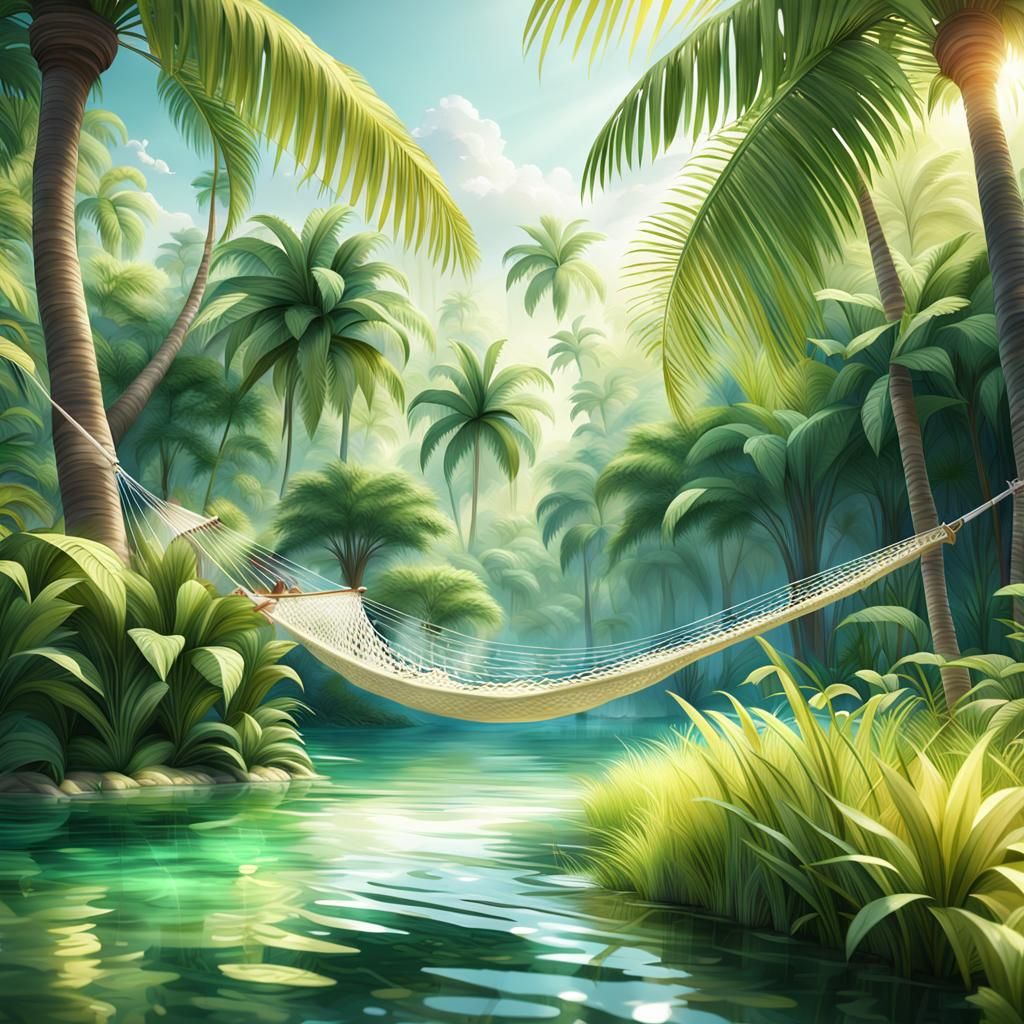 Serene Paradise: 3D Concept Art of Tranquility