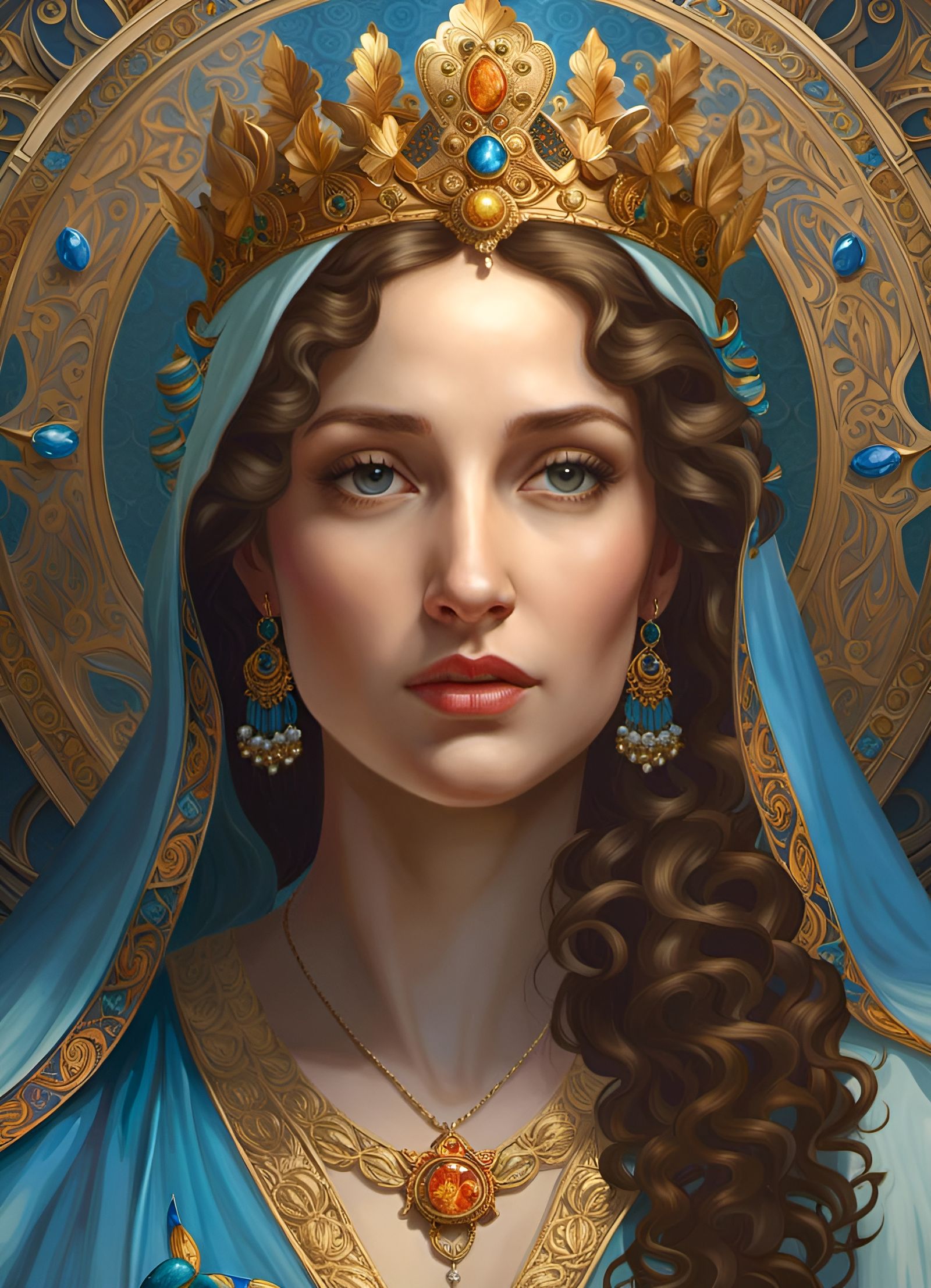 Female Jesus Christ Portrait in Hyperrealistic Style