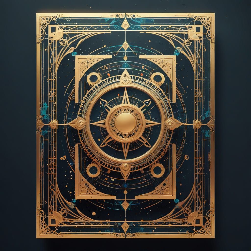 Pop Art Tome of Ancient Knowledge in Bauhaus Style