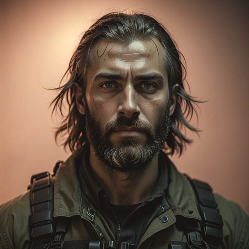 Handsome Russian Man in Tactical Gear Portrait