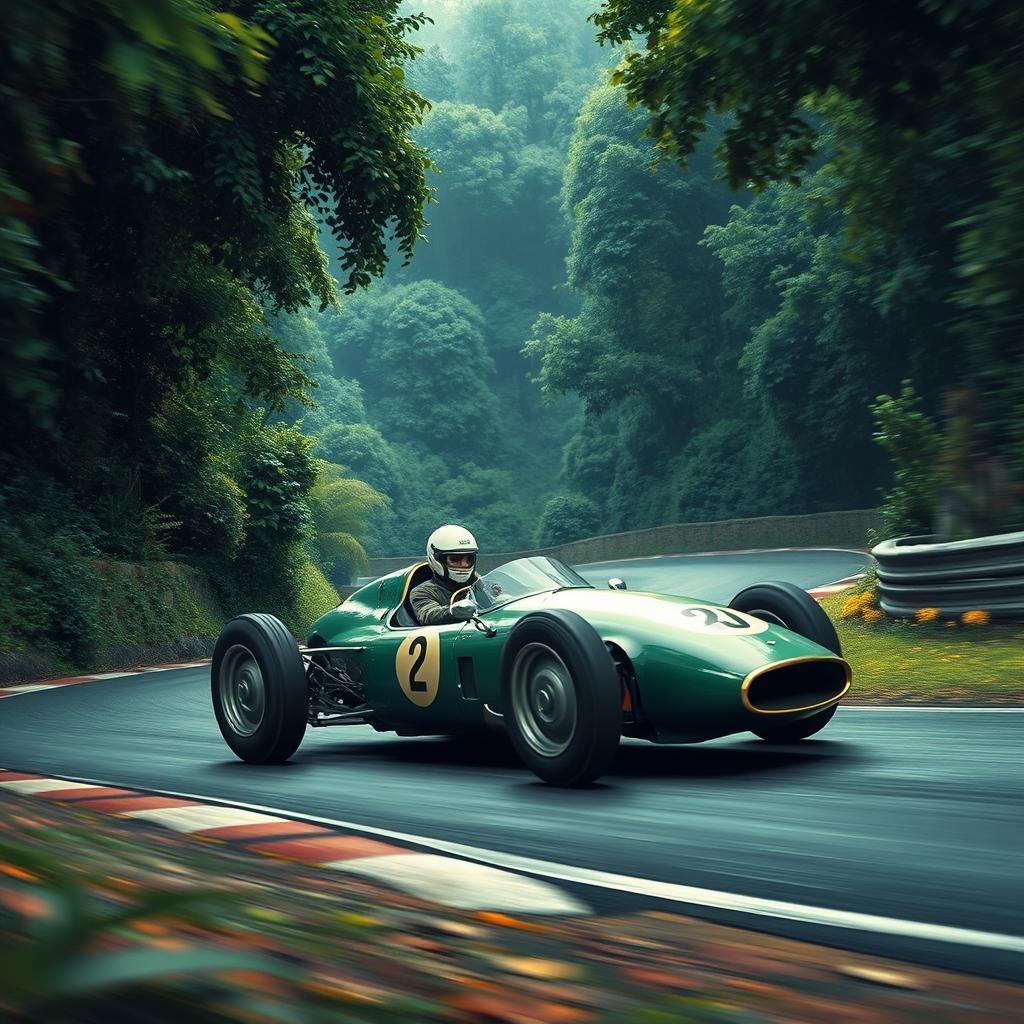 1958 Formula One Car on Lush Green Track