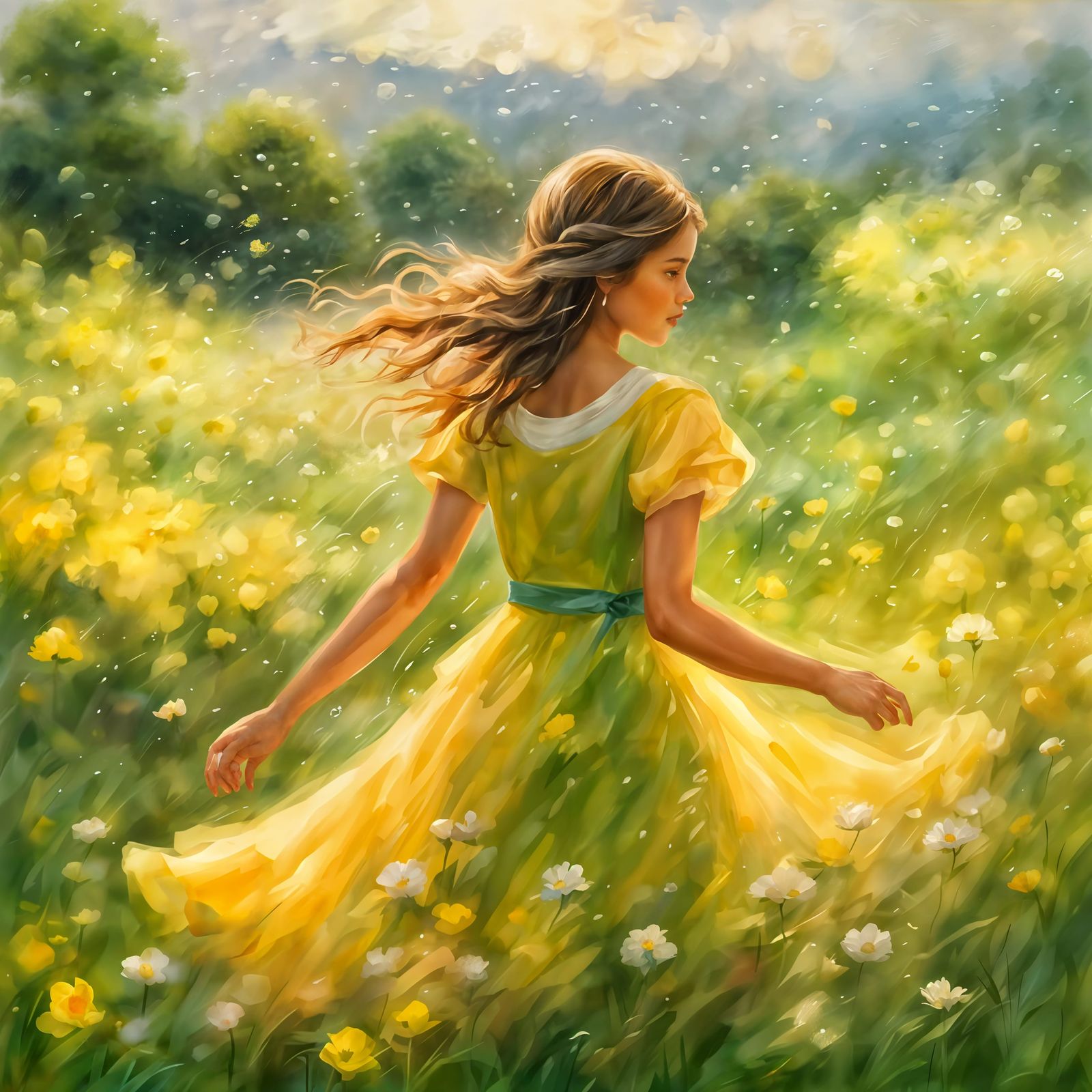 Lush Meadow After Summer Rain