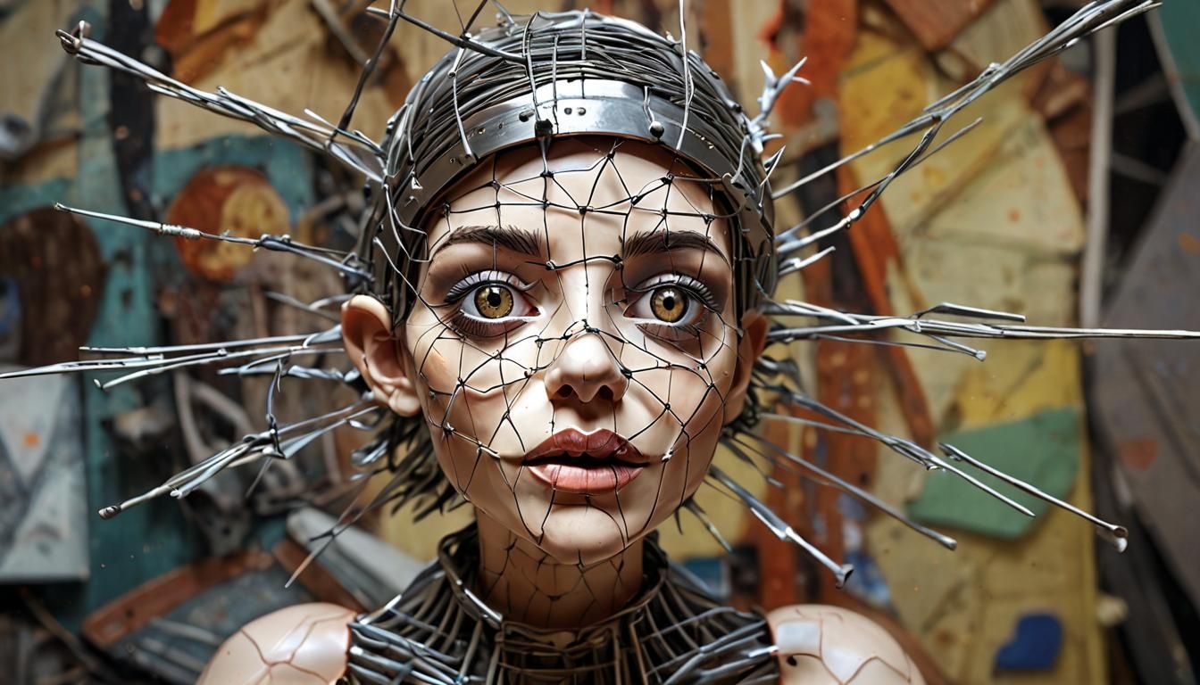 Double Exposure, Abstract Body, Slightly bent knees, twisted...