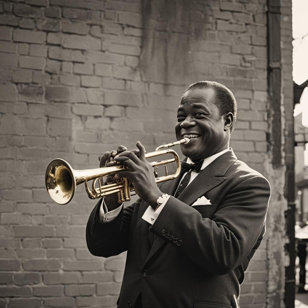 Cinematic Portrait of Louis Armstrong in New Orleans