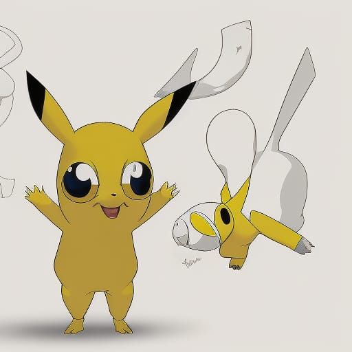 Pikachu Pokemon in 3D Digital Art Style