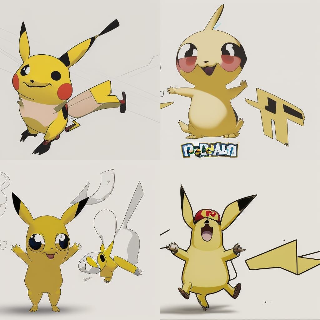 Pikachu Pokemon in 3D Digital Art Style