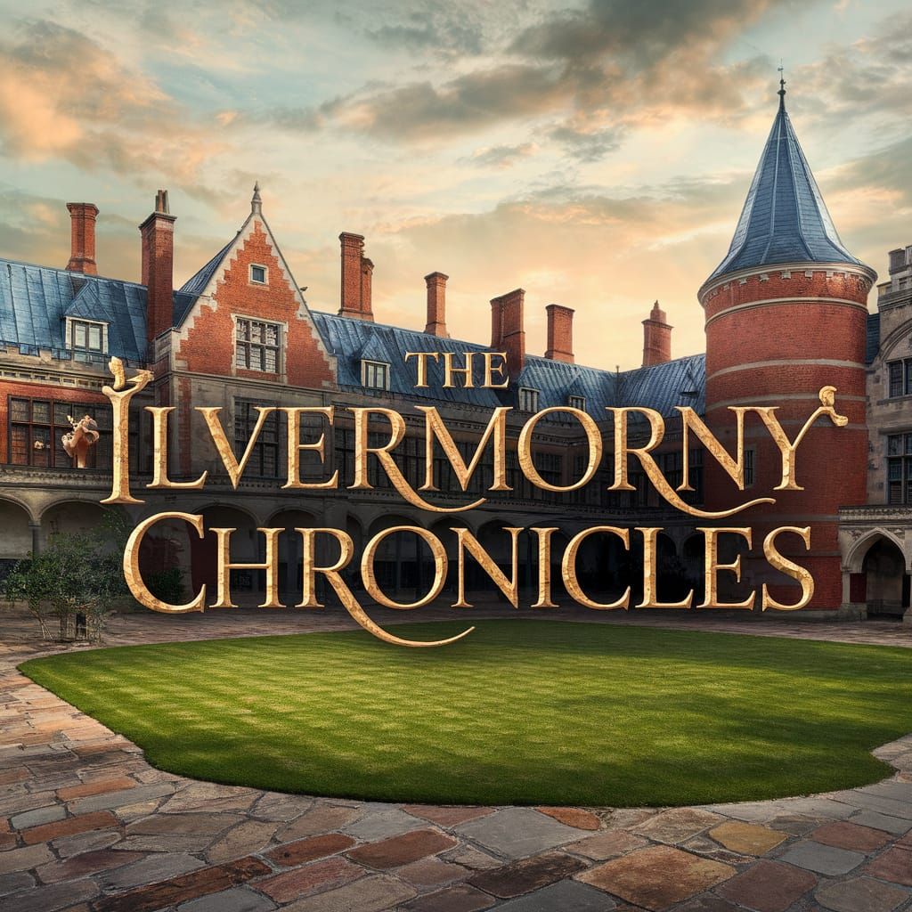 Ilvermorny Chronicles Logo Design Over Red Brick Castle