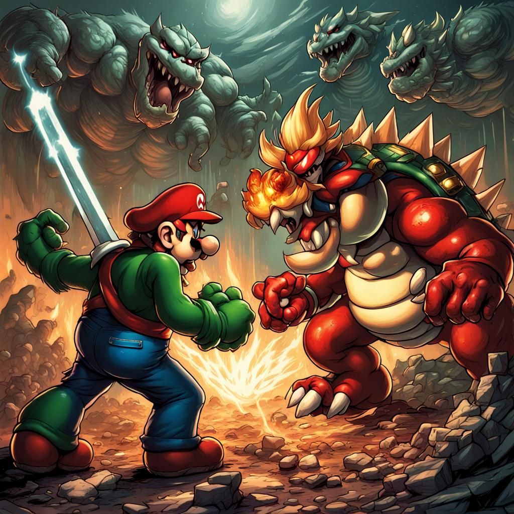 Mario vs Bowser: Comic Book Art Battle