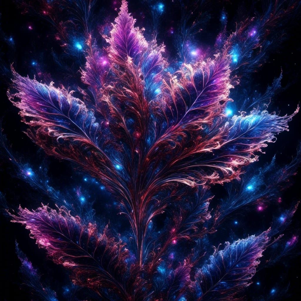 Galactic Beanstalk Flower in 3D Game Cinematic Style