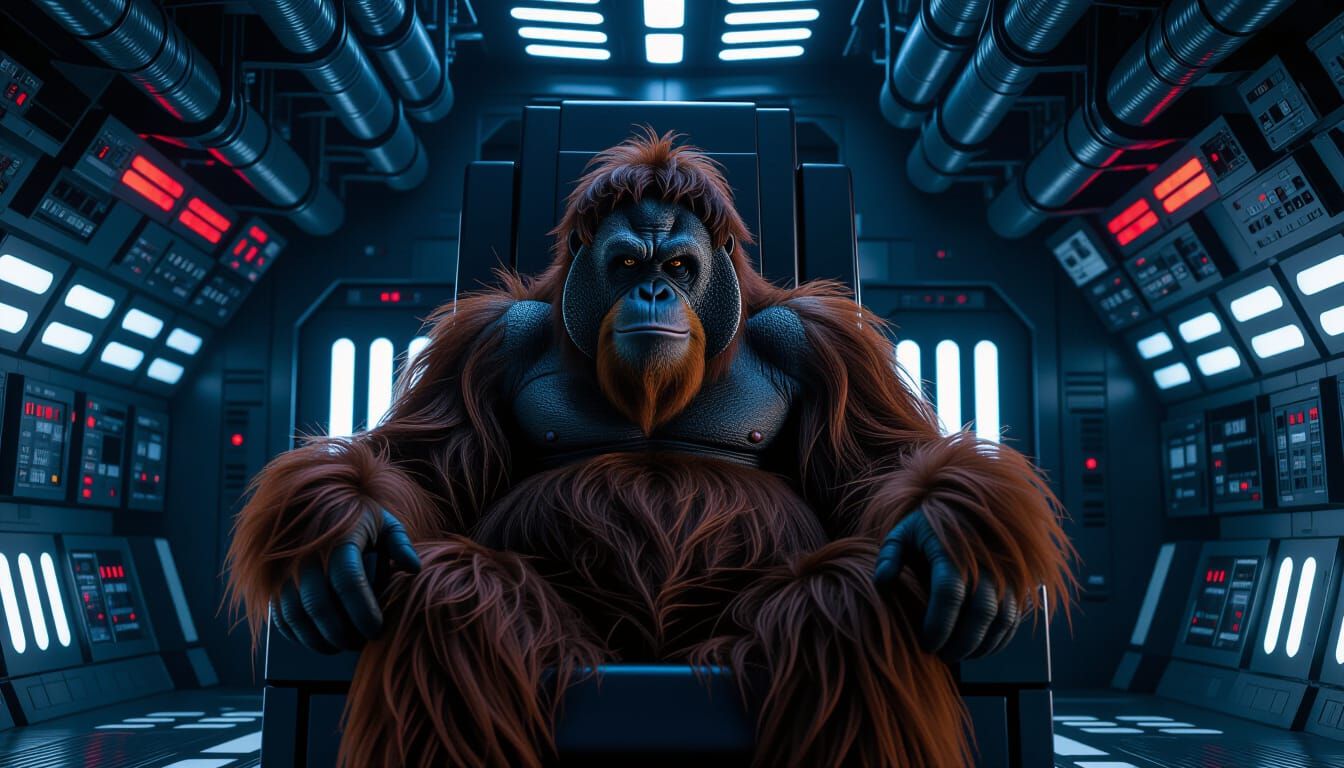 Menacing Orangutan in Death Star Throne Room
