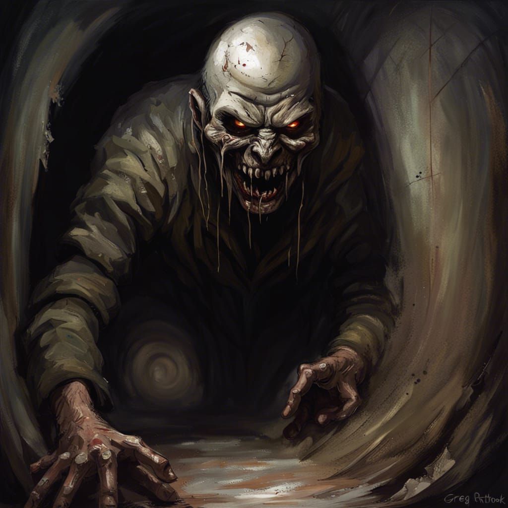 Sinister Ghoul Encounter in Muddy Tunnel