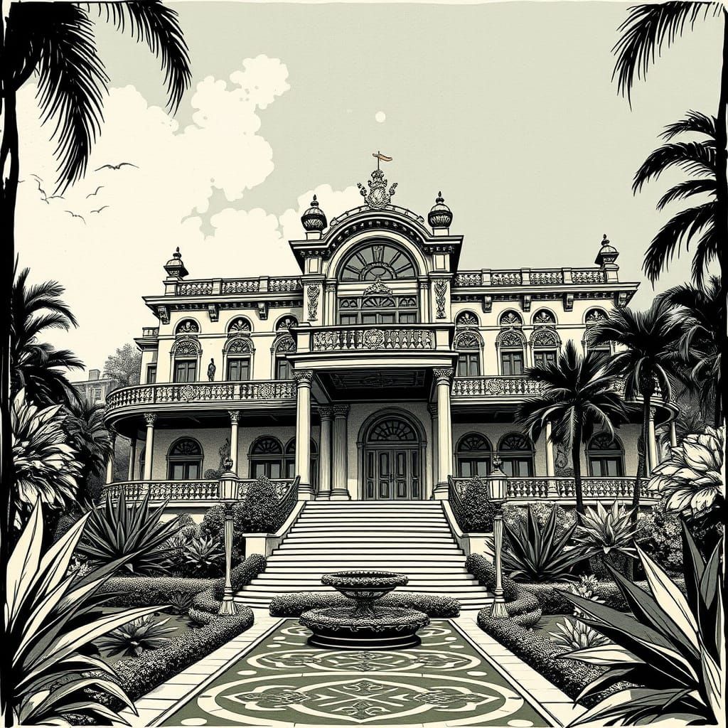 Luxurious Mansion in Art Deco Style