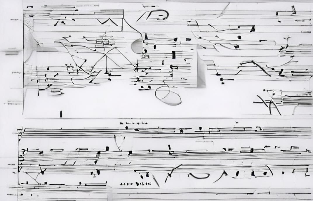Detailed 3D Music Diagram with Volumetric Lighting