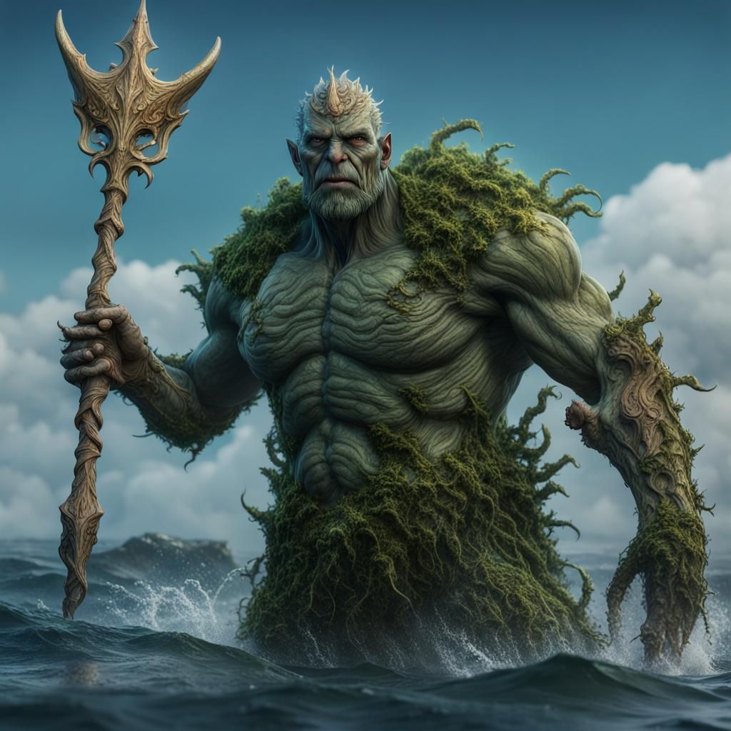 Ocean Giant Emerges: Detailed Fantasy Art
