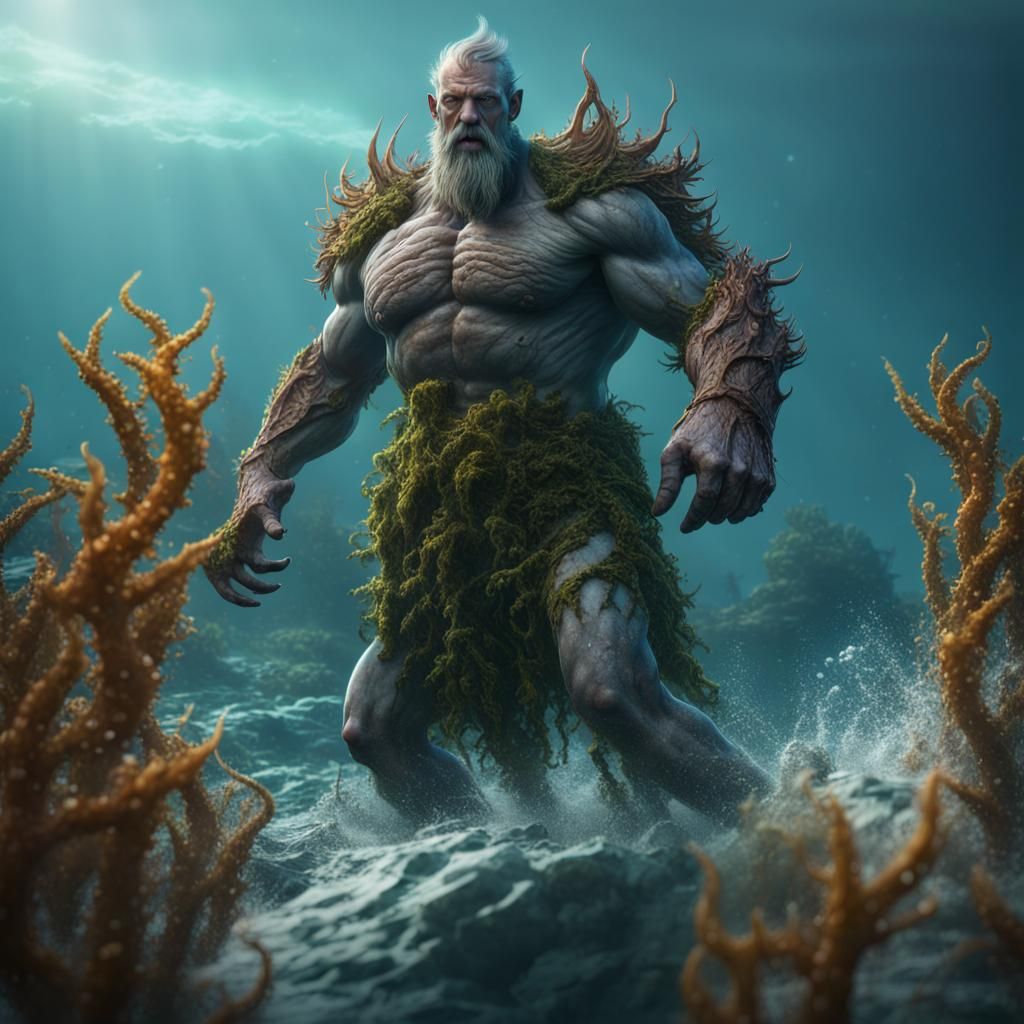 Ocean Giant Emerges from the Sea: Fantasy Concept Art