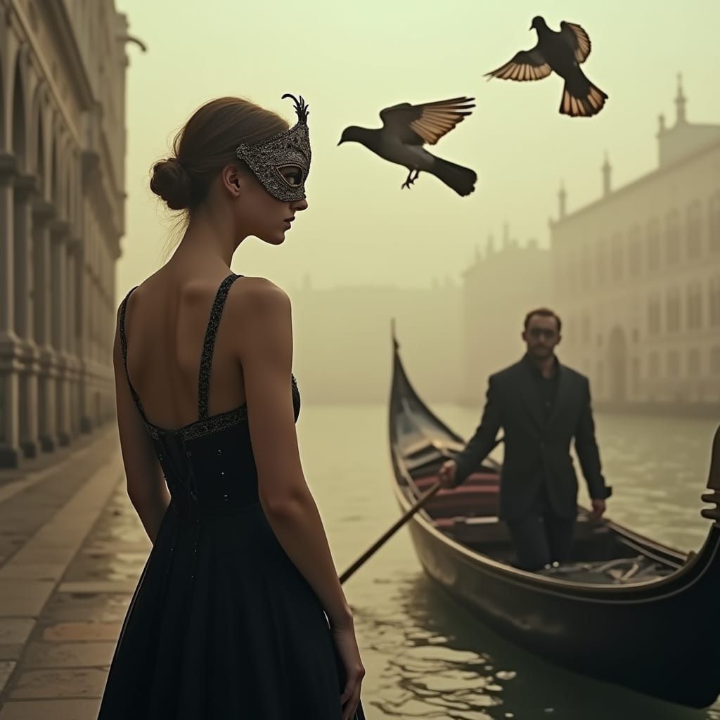 Venetian Masked Woman on St. Mark's Square