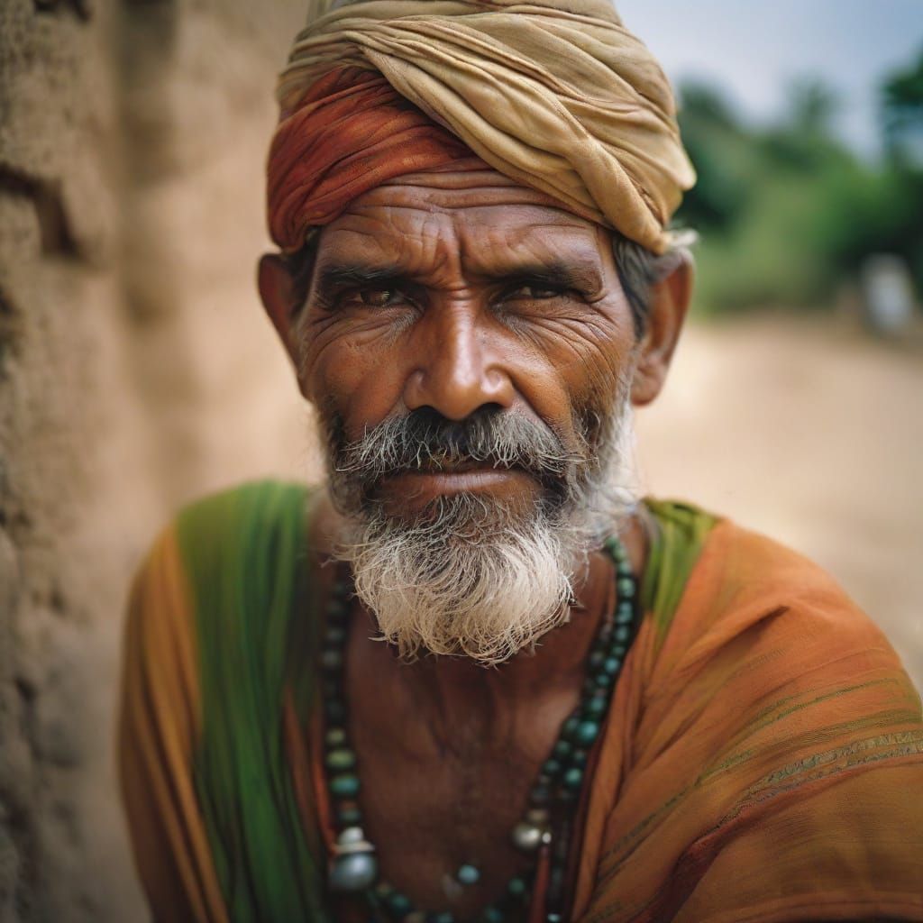 Man in Rainbow Gown: Professional Portrait