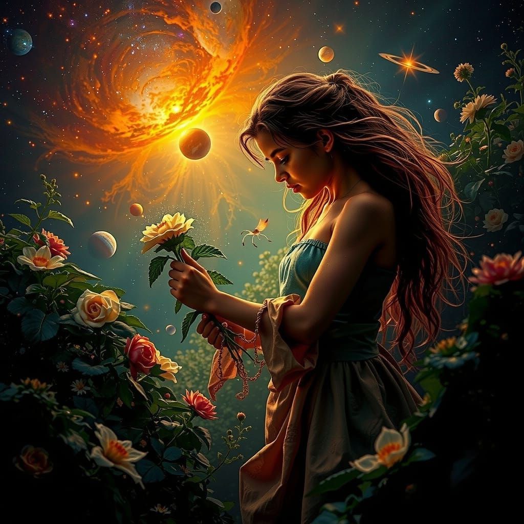 Cosmic Gardener in Nebula Garden