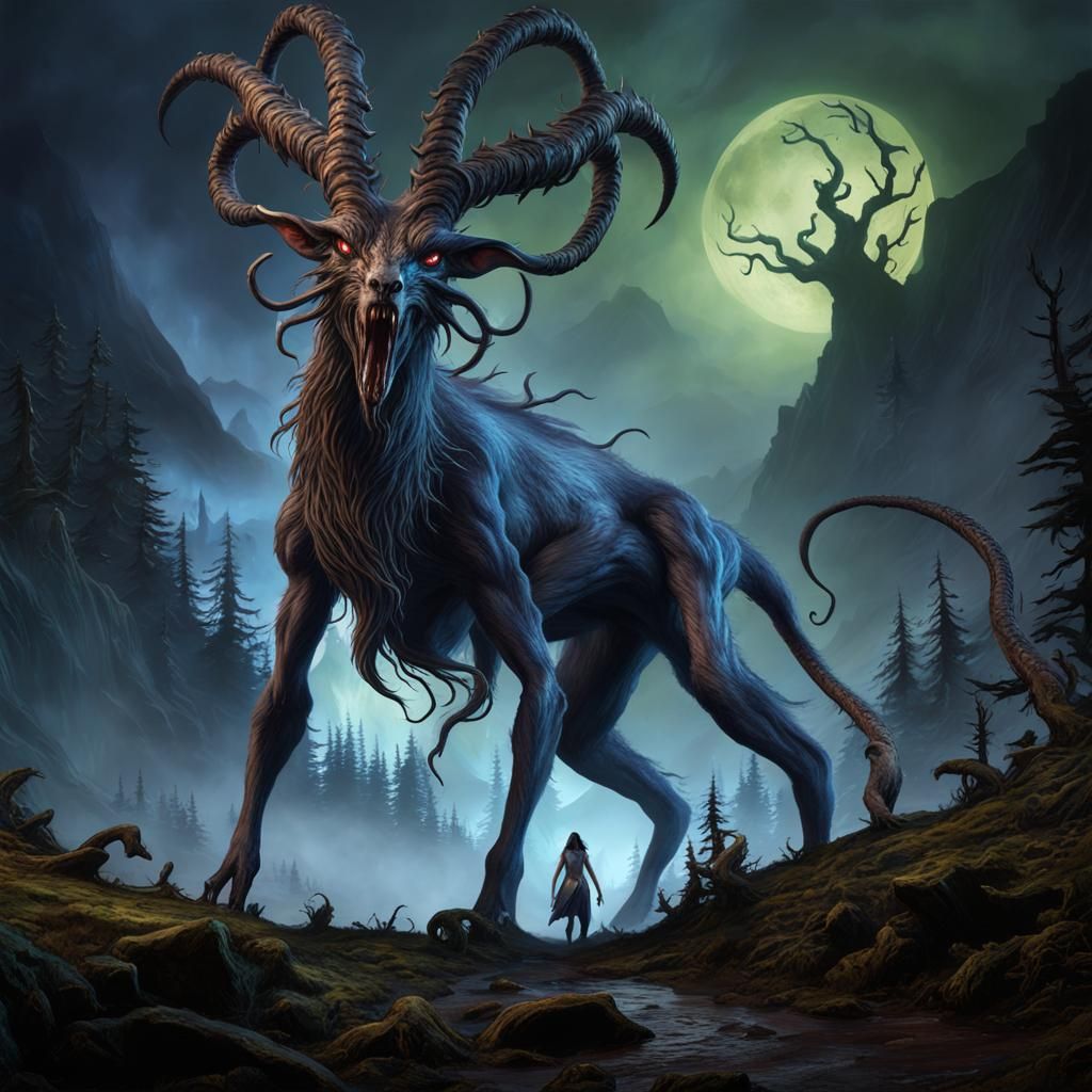 Eldritch Wendigo: A Gothic Fantasy Art