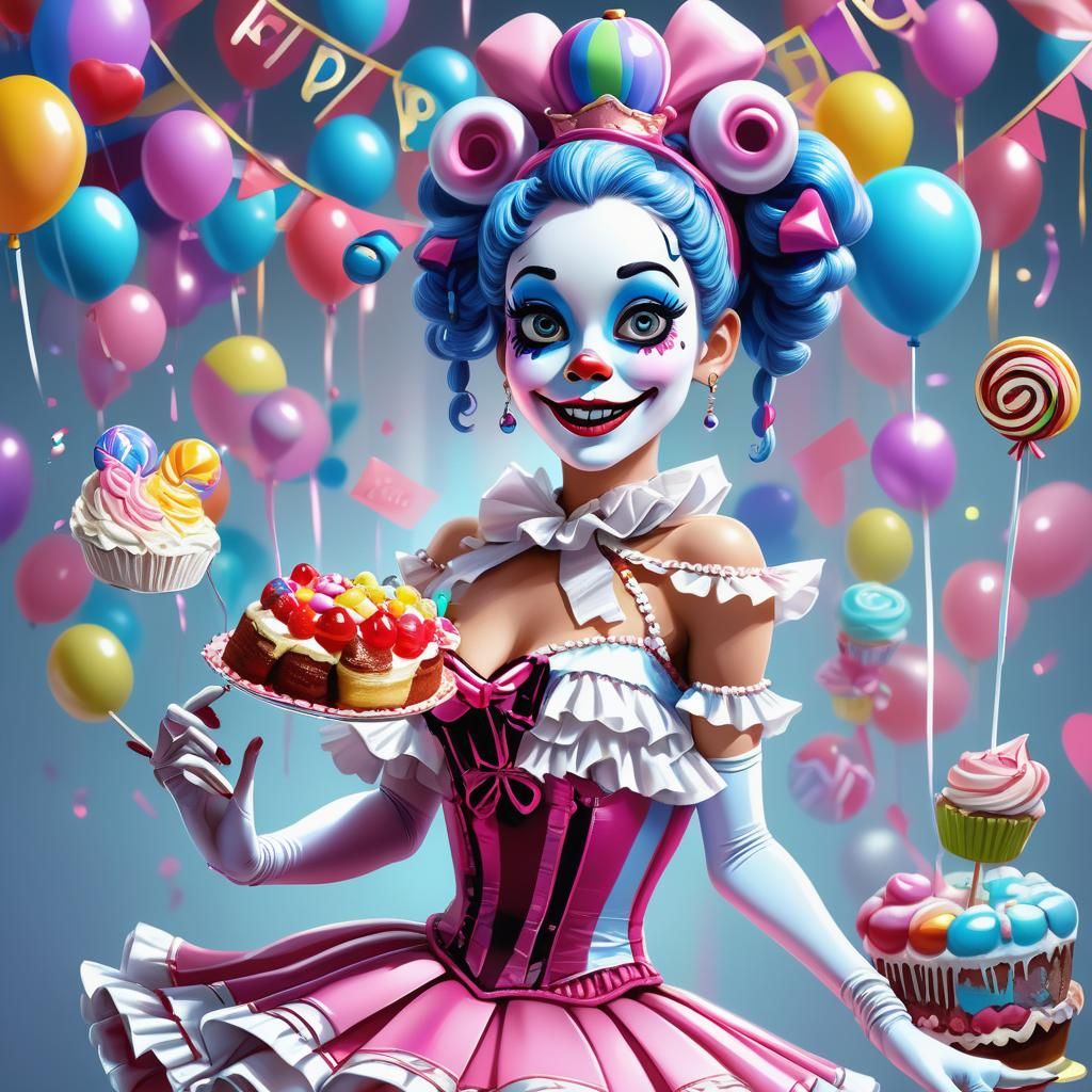 Ballora as Human Ballerina with Birthday Cake