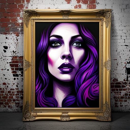 Victorian Woman in Graffiti, Splash, and Street Art