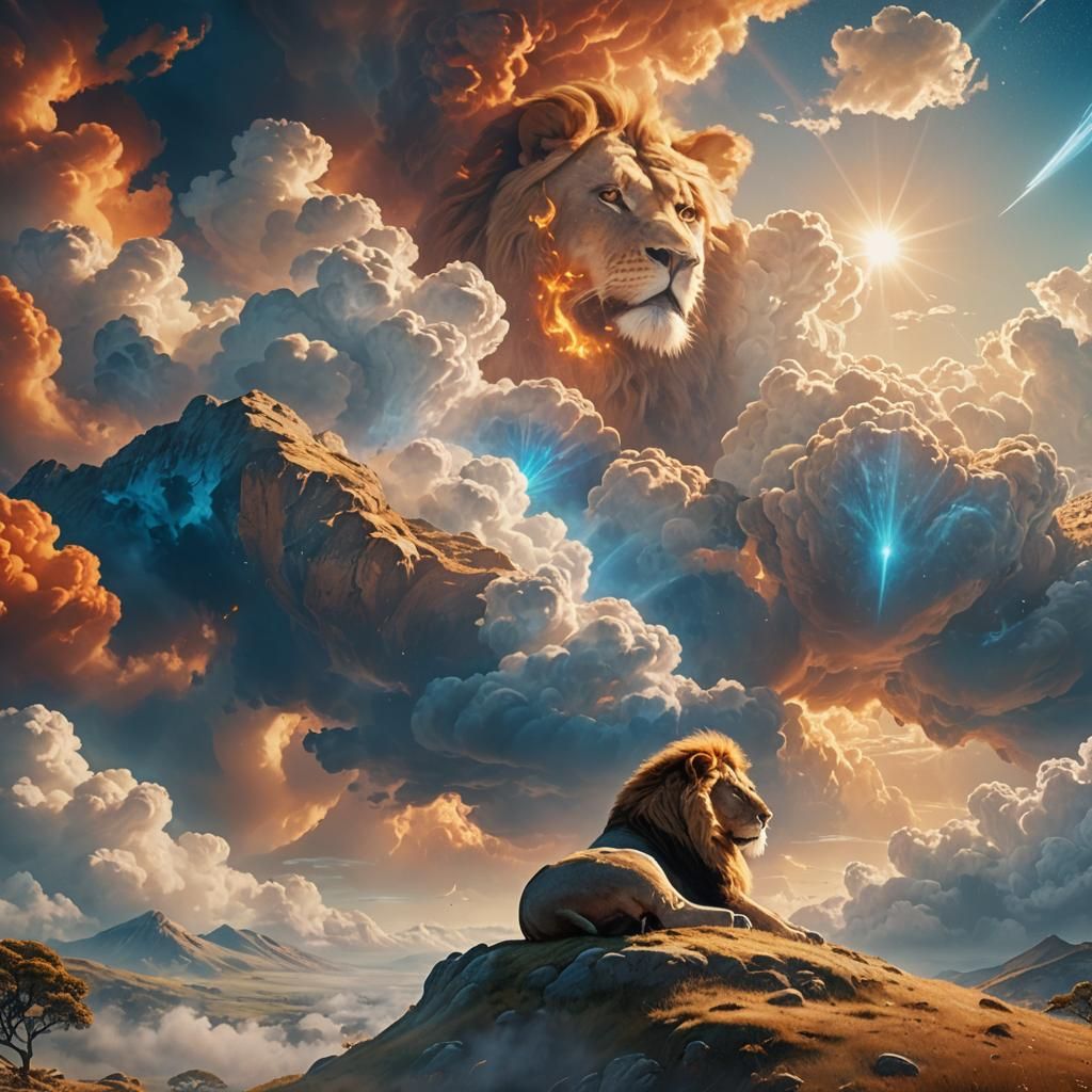 Lion in Heaven, Lamb on Earth: Digital Concept Art