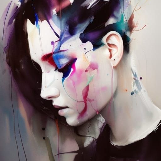 Detailed Watercolor Cat Portrait