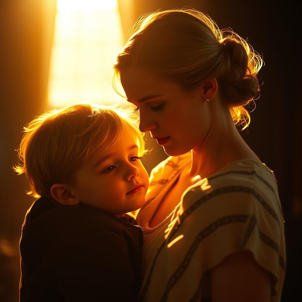 Mother and Son: A Cinematic Portrait in Golden Light